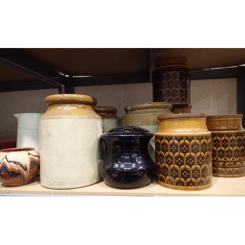 1040 - Mixed ceramic jars including Hornsea. Not available for in-house P&P, contact Paul O'Hea at Mailboxe... 