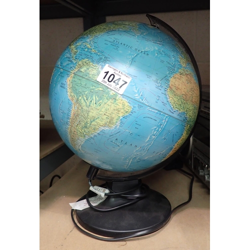 1047 - Illuminated world globe, D: 30 cm. Not available for in-house P&P, contact Paul O'Hea at Mailboxes o... 