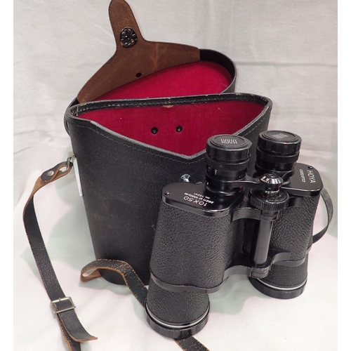 1051 - Cased pair of Hoya 10 x 50 binoculars. Not available for in-house P&P, contact Paul O'Hea at Mailbox... 