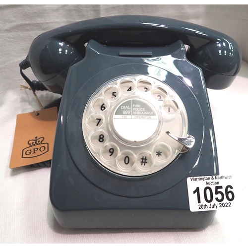 1056 - Grey 1960/1970s style rotary telephone, compatible with modern telephone
banking and any standard an... 