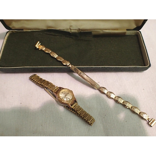 1113 - Boxed Delvina ladies wristwatch and a similar bracelet. P&P Group 1 (£14+VAT for the first lot and £... 