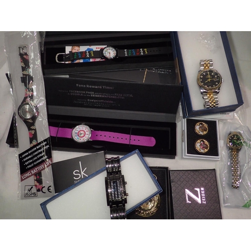 1120 - Quantity of mixed wristwatches and earrings. P&P Group 2 (£18+VAT for the first lot and £3+VAT for s... 