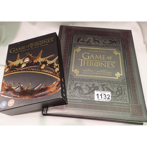 1132 - Game of Thrones second series DVD set and a book. P&P Group 2 (£18+VAT for the first lot and £3+VAT ... 