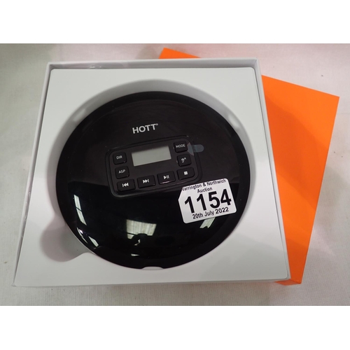 1154 - As new boxed Hott portable CD player. Not available for in-house P&P, contact Paul O'Hea at Mailboxe... 