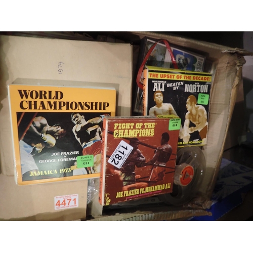 1182 - Box of 8mm, Super 8 movies and home recordings including Space and Boxing. Not available for in-hous... 