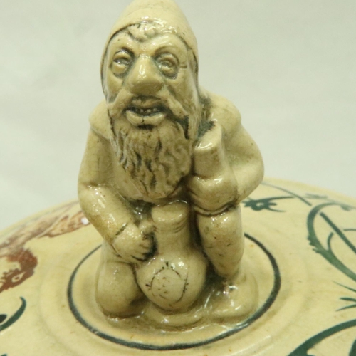 208 - German Rumtopf with dwarves and inscription, H: 23 cm. P&P Group 2 (£18+VAT for the first lot and £3... 