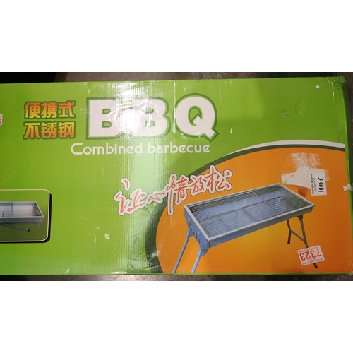 1990C - Folding charcoal BBQ, boxed. Not available for in-house P&P, contact Paul O'Hea at Mailboxes on 0192... 