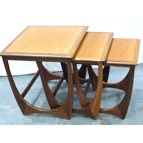 3103 - G Plan nest of three tables, largest 50 x 50 cm. Not available for in-house P&P, contact Paul O'Hea ... 