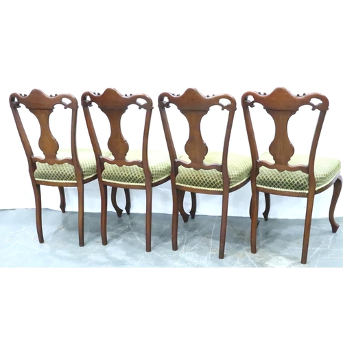 3111 - A set of four Victorian walnut framed dining chairs. Not available for in-house P&P, contact Paul O'... 