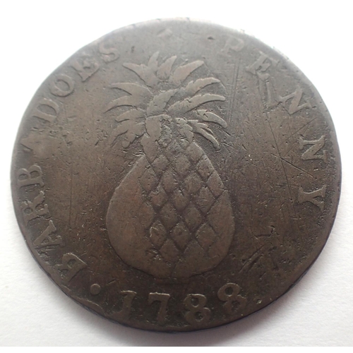 3003 - 1788 Slavery token, I Serve, Barbados with Pineapple. P&P Group 0 (£5+VAT for the first lot and £1+V... 