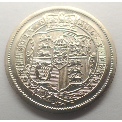 3007 - 1816 silver shilling of George III, EF condition. P&P Group 0 (£5+VAT for the first lot and £1+VAT f... 