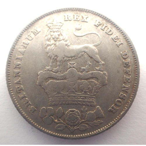 3014 - 1825 silver shilling of George IV. P&P Group 0 (£5+VAT for the first lot and £1+VAT for subsequent l... 