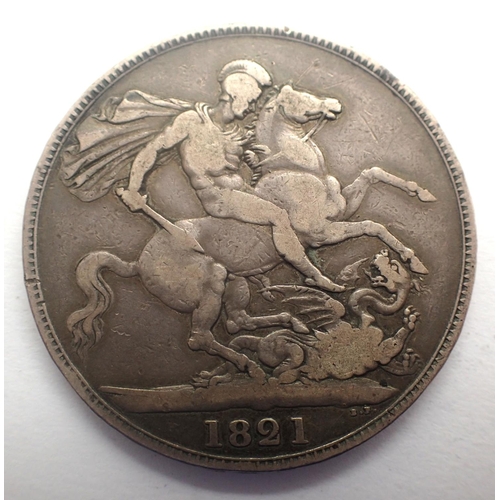 3021 - 1821 silver crown of George IV. P&P Group 0 (£5+VAT for the first lot and £1+VAT for subsequent lots... 