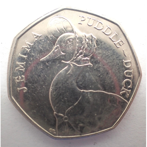 3042 - Jemima PuddleDuck fifty pence, scarce. P&P Group 0 (£5+VAT for the first lot and £1+VAT for subseque... 