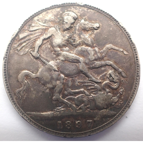 3047 - 1897 silver crown of Queen Victoria. P&P Group 0 (£5+VAT for the first lot and £1+VAT for subsequent... 