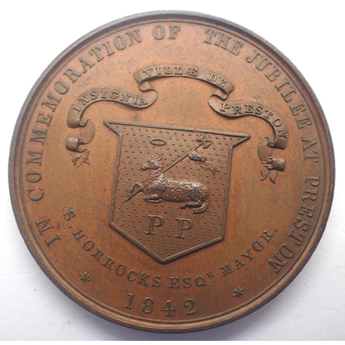 3048 - 1802 Preston Guild copper medallion, strong EF grade. P&P Group 0 (£5+VAT for the first lot and £1+V... 