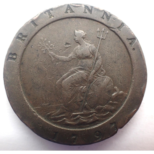 3049 - 1797 copper Cartwheel twopence of George III. P&P Group 0 (£5+VAT for the first lot and £1+VAT for s... 