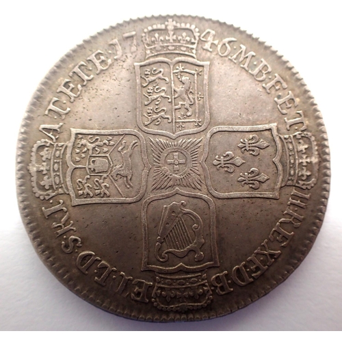 3072 - 1746 silver half crown Lima issue of George II. P&P Group 0 (£5+VAT for the first lot and £1+VAT for... 