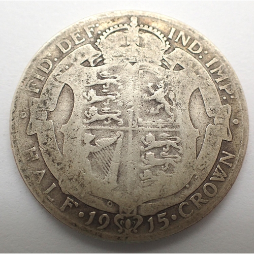 3073 - 1915 silver half crown of George V. P&P Group 0 (£5+VAT for the first lot and £1+VAT for subsequent ... 