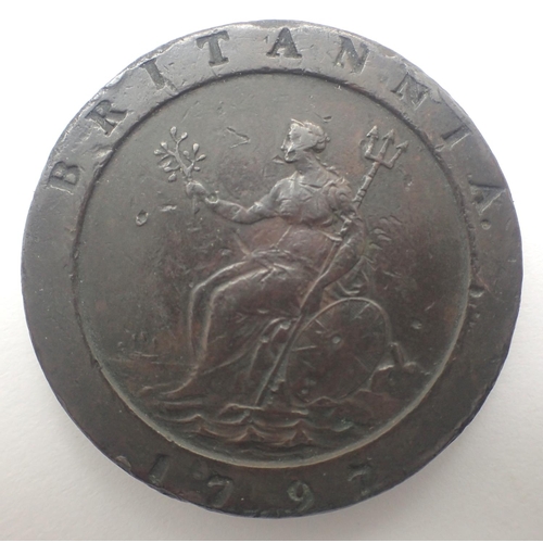 3099 - 1797 copper twopence of George III. P&P Group 1 (£14+VAT for the first lot and £1+VAT for subsequent... 