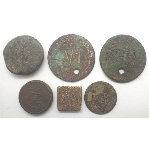 3100 - Collection of Tally Tokens and coin weights, circa 16th century. P&P Group 0 (£5+VAT for the first l... 