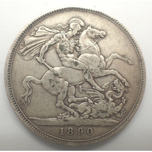 3101 - 1890 silver crown of Queen Victoria. P&P Group 0 (£5+VAT for the first lot and £1+VAT for subsequent... 