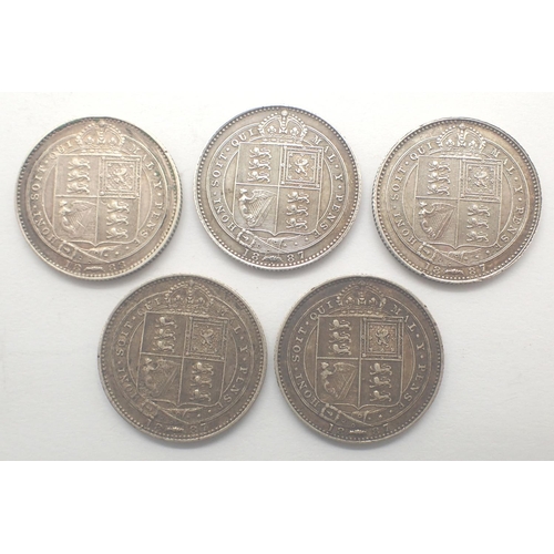 3103 - Collection of Silver Jubilee head Queen Victoria shillings. P&P Group 0 (£5+VAT for the first lot an... 