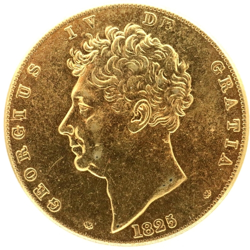 3122 - Restrike 1825 double sovereign of George IV in gilt metal. P&P Group 0 (£5+VAT for the first lot and... 