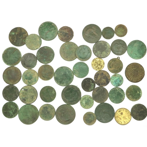 3123 - Early milled to milled copper/bronze detecting finds. P&P Group 0 (£5+VAT for the first lot and £1+V... 