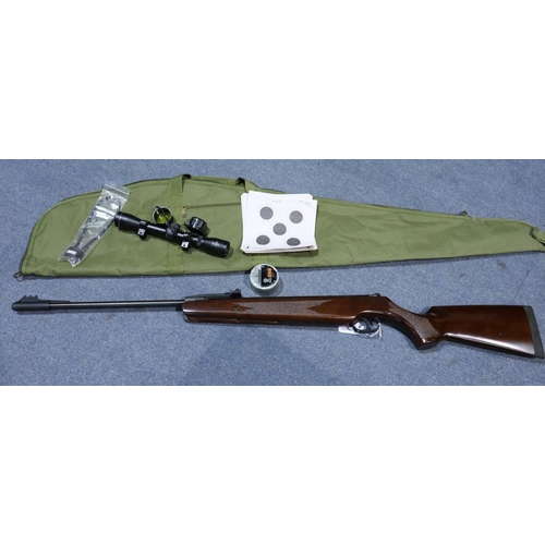 2001 - Remington Express 22 air rifle with 4 x 32 scope and canvas bag with accessories. Not available for ... 