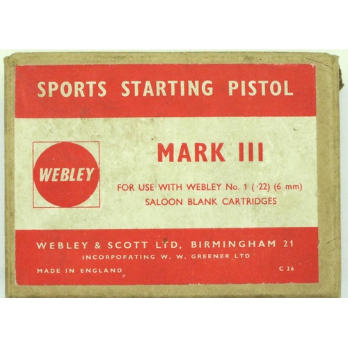 2005 - Webley Mark III Sports Starting Pistol, boxed with instruction leaflet. P&P Group 1 (£14+VAT for the... 