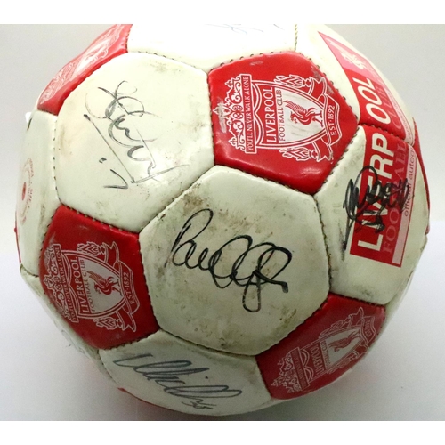 2011 - Liverpool FC official autographed football circa 2005. P&P Group 2 (£18+VAT for the first lot and £3... 