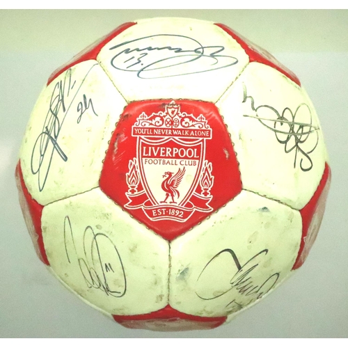 2011 - Liverpool FC official autographed football circa 2005. P&P Group 2 (£18+VAT for the first lot and £3... 