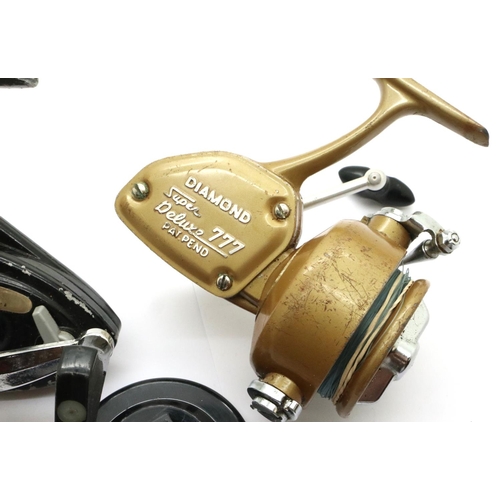 2026 - Two fixed spool reels including a Diamond Super Deluxe 777. P&P Group 1 (£14+VAT for the first lot a... 