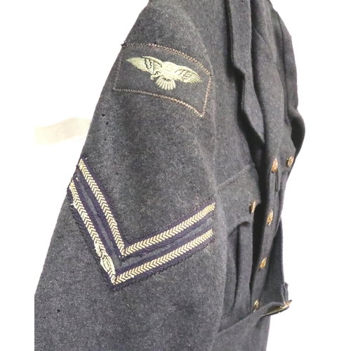 2046 - 1956 issue RAF uniform tunic and trousers, badged to the rank of corporal. P&P Group 2 (£18+VAT for ... 