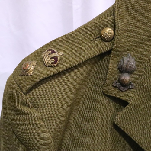 2049 - British WWII Royal Artillery tunic and trousers, badged to the rank of Lieutenant Colonel, approxima... 