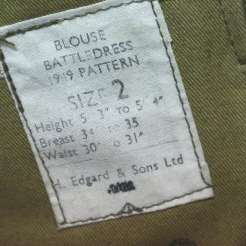 2061 - 1949 pattern British military battledress and trousers, size 2. P&P Group 2 (£18+VAT for the first l... 