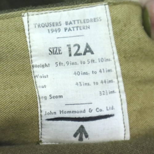 2062 - North Stafford regiment 1949 pattern 1954 dated battledress and trousers, with a Lincolnshire regime... 