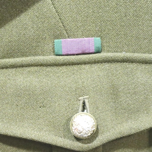 2063 - Two British No 2 tunics, one being L/CPL with trousers, the other a Highlanders tunic with NI ribbon... 