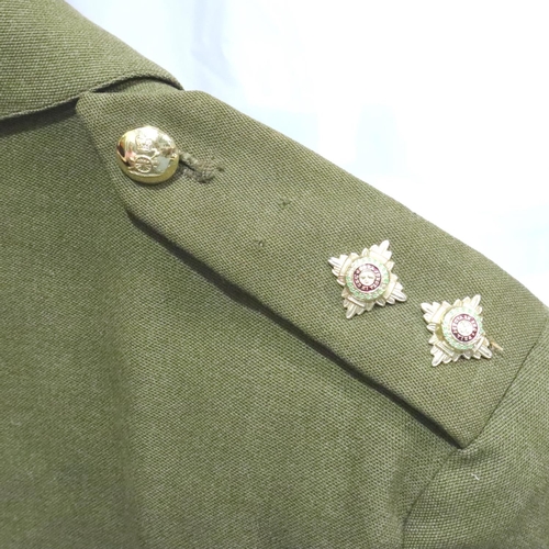 2064 - British WWII Royal Artillery Lieutenant uniform, tunic, trousers and cap with later replaced buttons... 