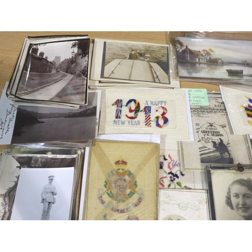 2082 - A collection of WWI and later photographs, postcards and further ephemera, including a 1915 dated Ge... 