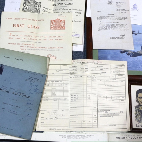 2085 - Quantity of WWII RAF ephemera. P&P Group 2 without frame (£18+VAT for the first lot and £3+VAT for s... 