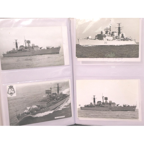 2101 - An album of 180 WWI and later period photographs and photographic postcards depicting battle ships. ... 