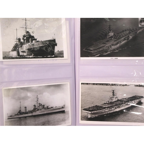 2101 - An album of 180 WWI and later period photographs and photographic postcards depicting battle ships. ... 