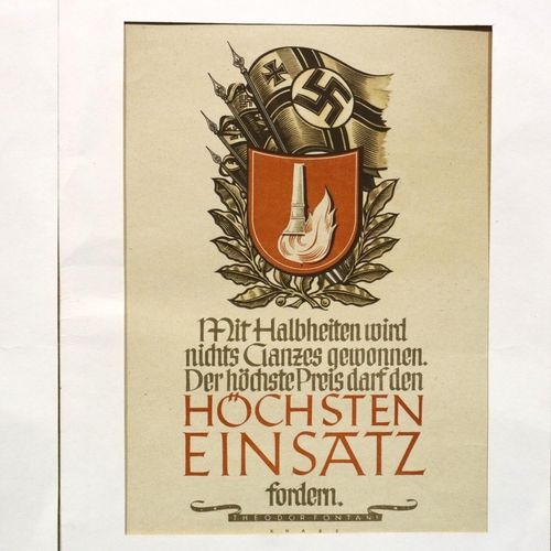 2108 - Two Third Reich replica NSDAP German propaganda posters, 27 x 36 cm. P&P Group 1 (£14+VAT for the fi... 