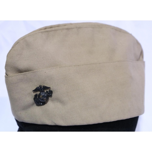 2131 - American Marine Corps badged side cap. P&P Group 2 (£18+VAT for the first lot and £3+VAT for subsequ... 