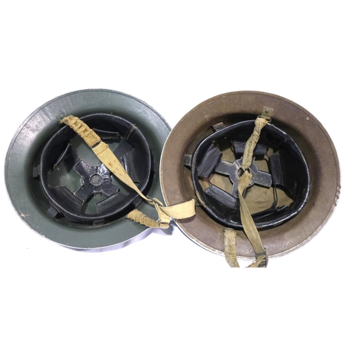 2151 - Two British WWII period steel Brodie helmets with liners. P&P Group 2 (£18+VAT for the first lot and... 