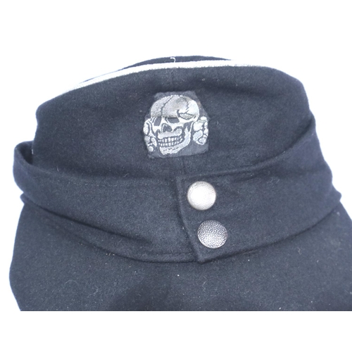 2153 - German WWII re-enactment SS M43 field cap. P&P Group 2 (£18+VAT for the first lot and £3+VAT for sub... 