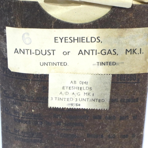 2166 - Pack of six anti dust or anti gas eye shields MK1. P&P Group 1 (£14+VAT for the first lot and £1+VAT... 