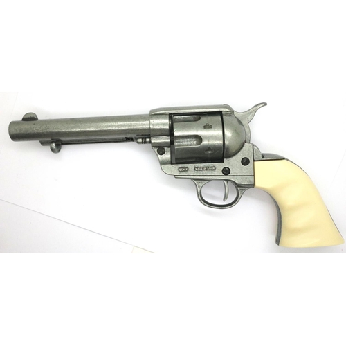 2181 - Colt single action Army metal replica revolver with imitation ivory grips. P&P Group 2 (£18+VAT for ... 